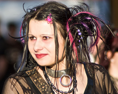 goths in love. A young goth at the Wave Gotik